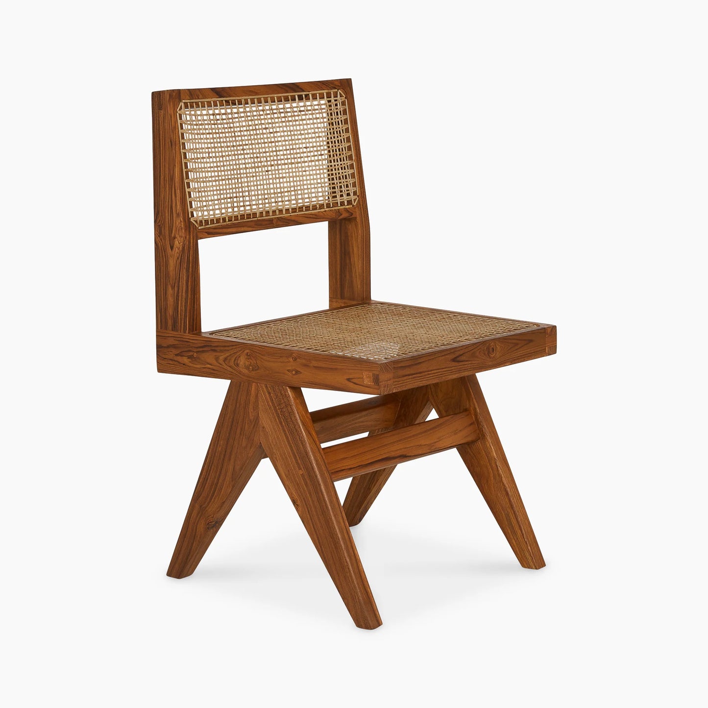 Jeanneret Armless Dining Chair (DP) - Natural Teak