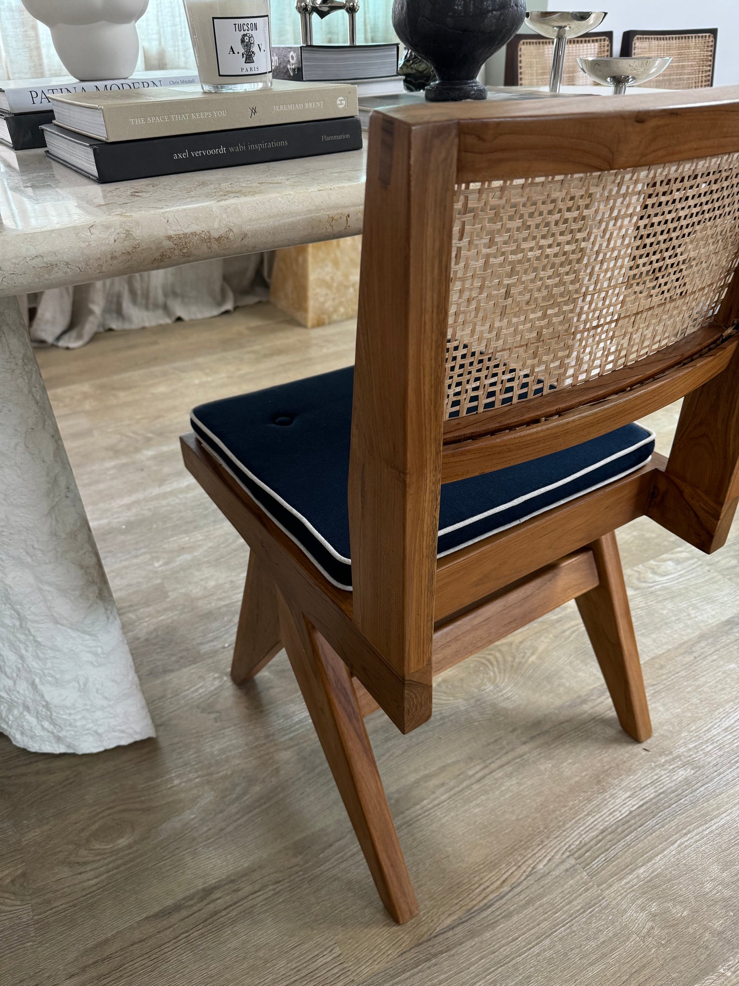 Jeanneret Armless Dining Chair (DP) - Natural Teak