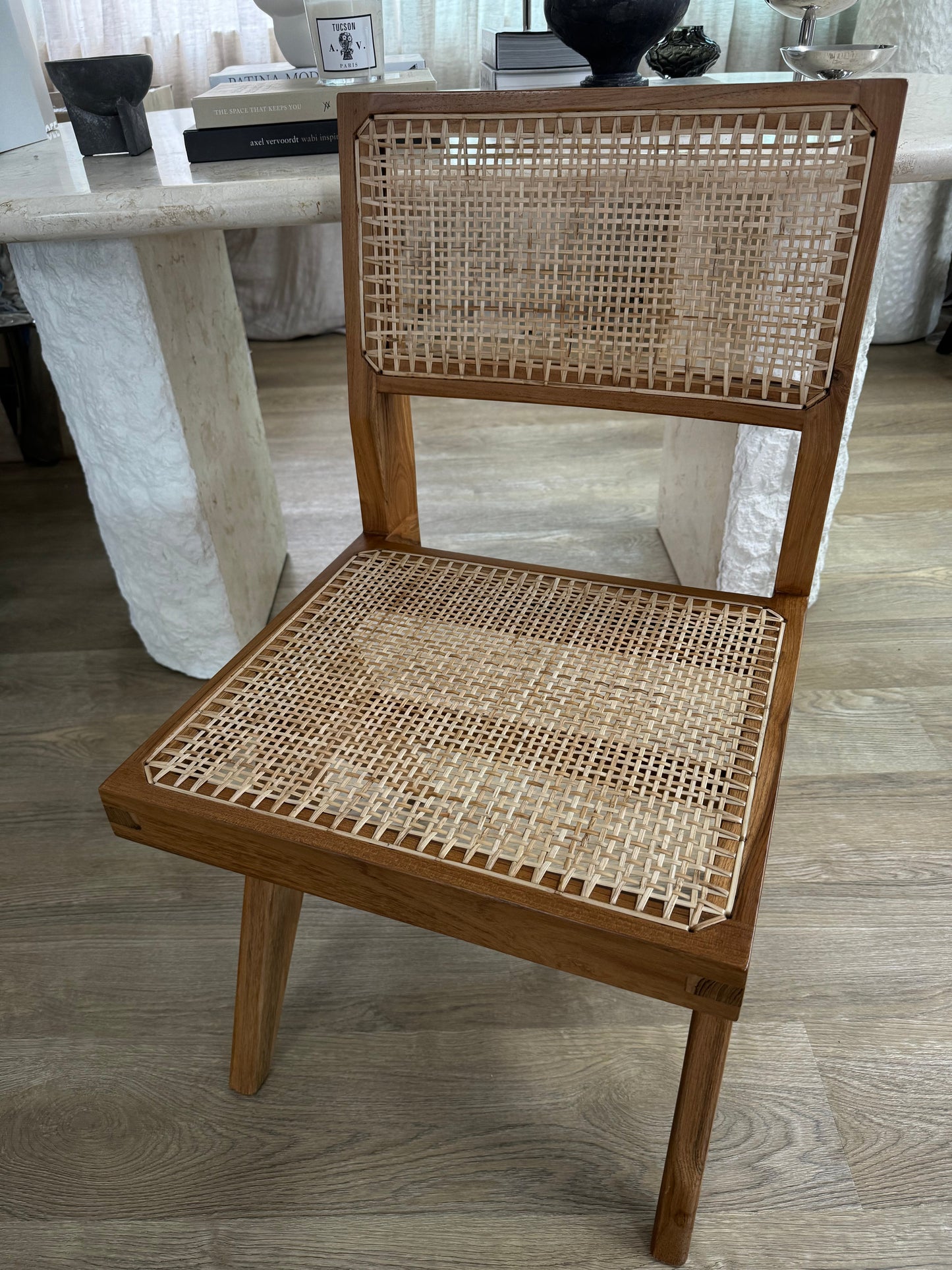 Jeanneret Armless Dining Chair (DP) - Natural Teak