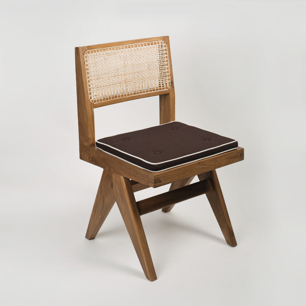 Jeanneret Armless Dining Chair (DP) - Brown Teak